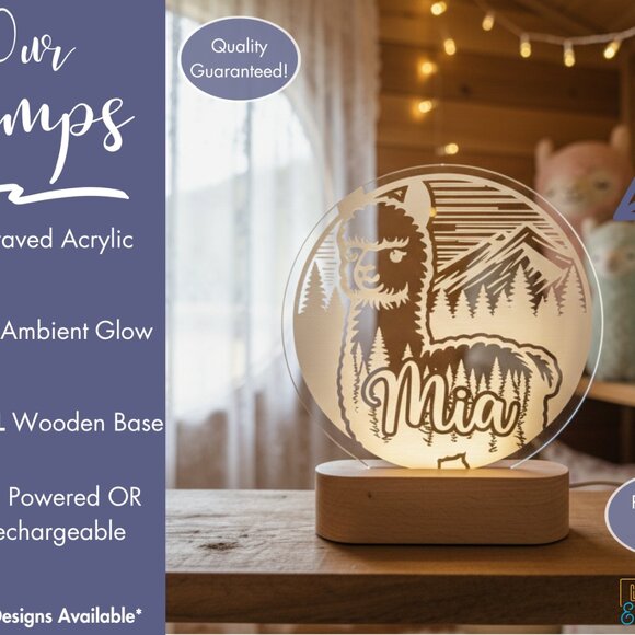 Personalized Llama Name Light | Custom LED Sign for Boys & Girls - Picture 3 of 8